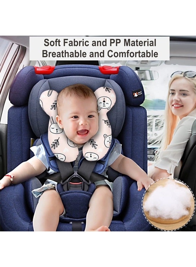 الدليبن وسادة سفر للأطفال للرأس والرقبة، وسادة دعم مطورة للأطفال، وسادة سفر ناعمة من القطن البولي بروبيلين، وسائد رقبة للأطفال لمقعد السيارة وعربة الأطفال أثناء السفر، للأطفال حديثي الولادة من عمر 0 إلى سنة، لعربة الأطفال ومقعد السيارة والسفر (أرنب) - Image 4