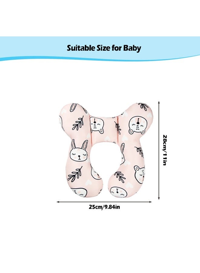 الدليبن وسادة سفر للأطفال للرأس والرقبة، وسادة دعم مطورة للأطفال، وسادة سفر ناعمة من القطن البولي بروبيلين، وسائد رقبة للأطفال لمقعد السيارة وعربة الأطفال أثناء السفر، للأطفال حديثي الولادة من عمر 0 إلى سنة، لعربة الأطفال ومقعد السيارة والسفر (أرنب) - Image 2