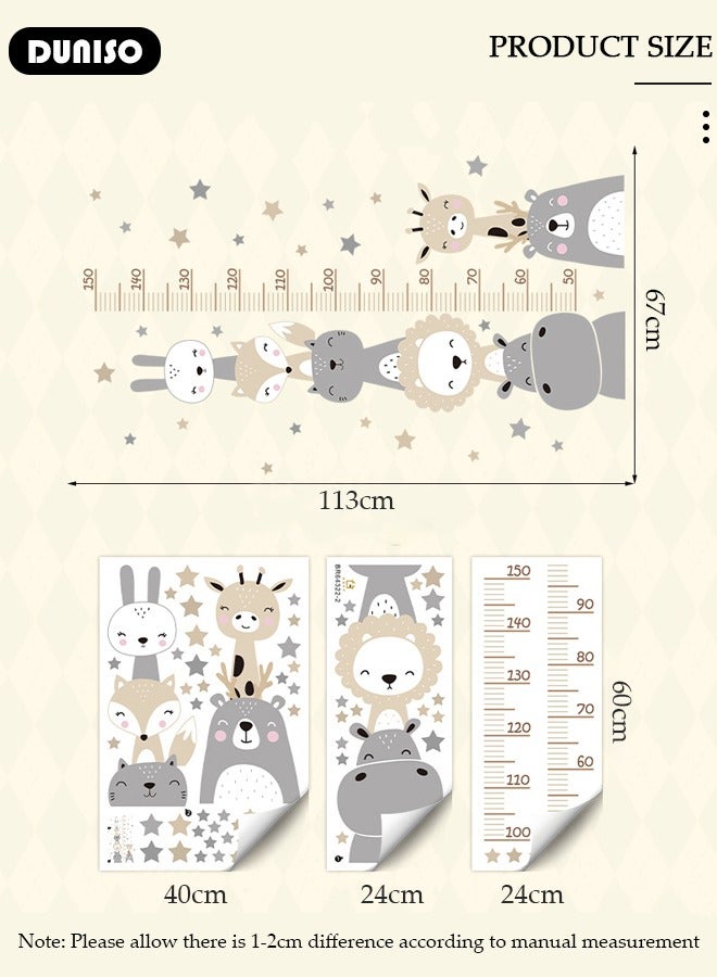 DUNISO Children's Height Wall Chart,Cartoon Bedroom Wall Decoration, Height Chart Stickers,Height Measurement Stickers for Baby Bedroom, Toddler Playroom, Kindergarten Wall Decorations - Image 4