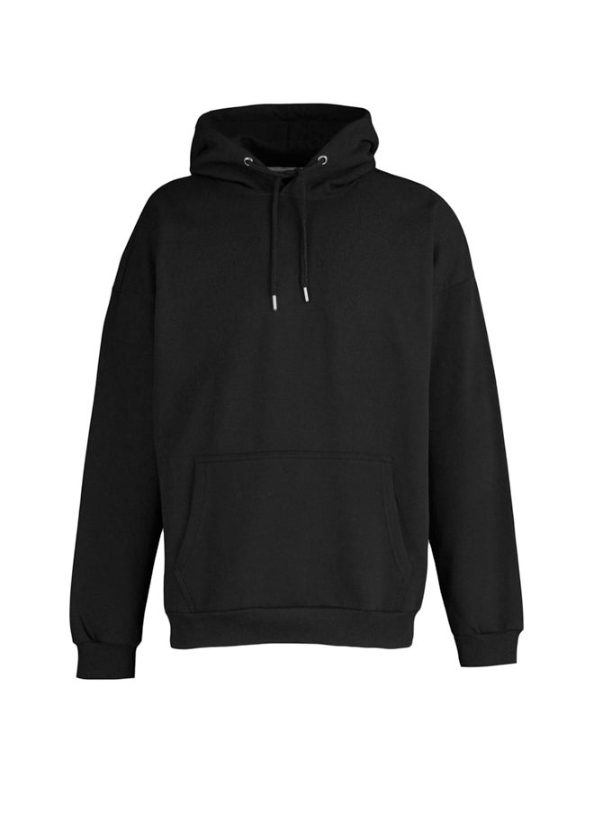 Black Men's Oversize Hoodie. Space Printed Cotton Sweatshirt with a Soft Pile Interior TMNAW23SW00344. - pzsku/ZA36901F7CED27DEDC687Z/45/_/1706514402/9596d88e-19dc-42c4-a907-93e044ed1078