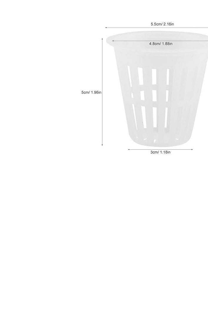 MERIDIAN HYDROPONICS Grow Net Cup, Reusable Grow Net Cups for Garden, Plastic Garden Mesh Planting Cups, Baskets, Heavy Duty Pond Planting Cups (50, White) - Image 3