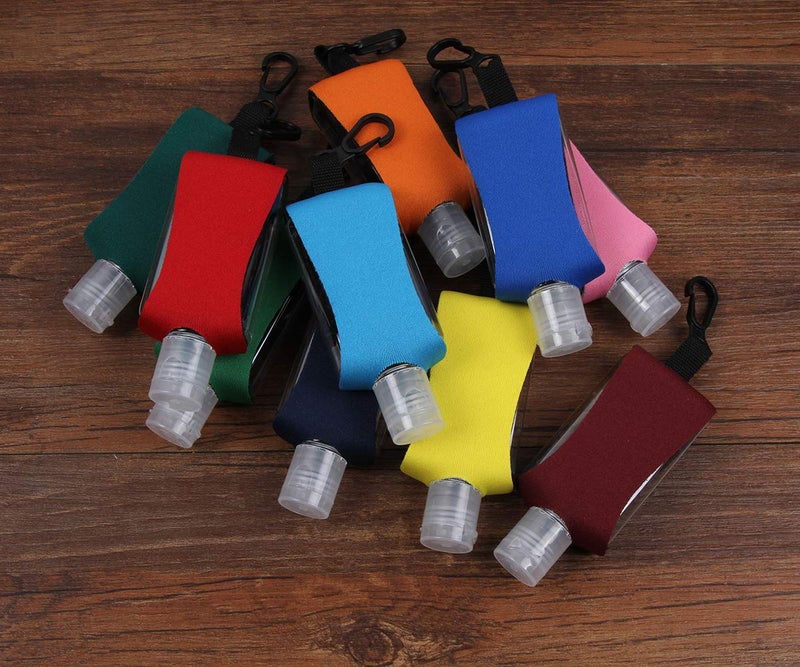 ICObuty Empty Bottle for Hand Gel Products Liquid Soap 6 Pack 1 OZ Travel Sized Holder Keychain Carriers Flip Cap Reusable Portable (Hot Pink1) - Image 4