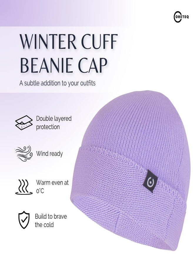 Coreteq Unisex Snug-fit Woollen Folded Cuff Beanie Winter Cap (Merlot Maroon, Free Size, Pack of 1) - Image 3