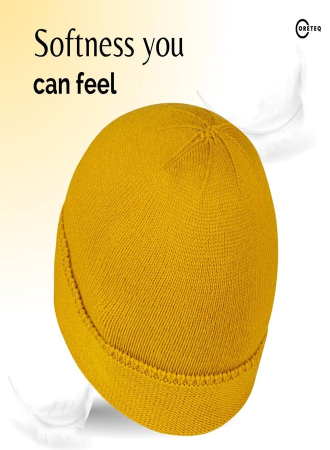 Coreteq Unisex Snug-fit Woollen Folded Cuff Beanie Winter Cap (Merlot Maroon, Free Size, Pack of 1) - Image 4