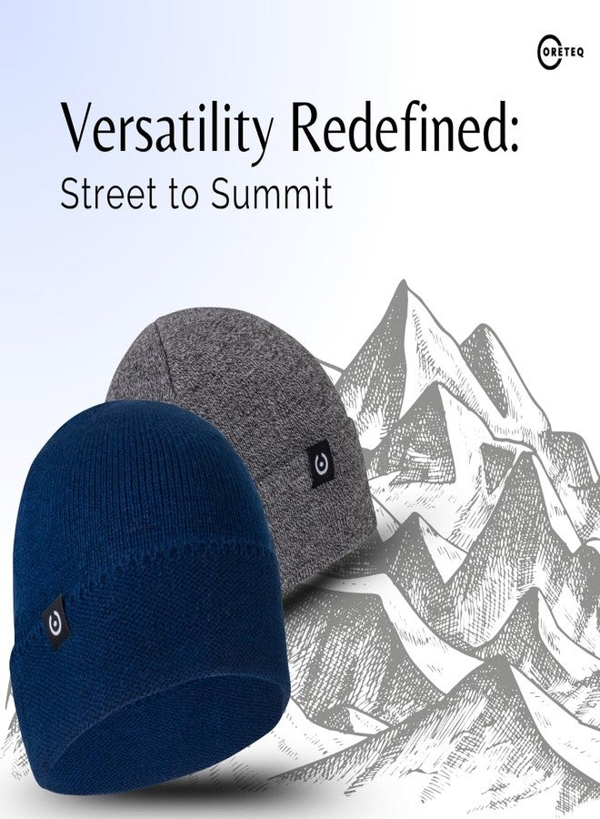 Coreteq Unisex Snug-fit Woollen Folded Cuff Beanie Winter Cap (Merlot Maroon, Free Size, Pack of 1) - Image 5