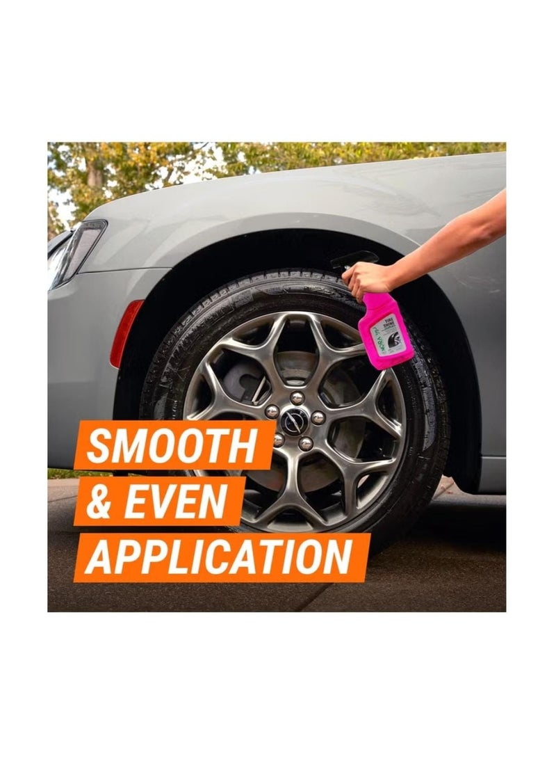 نورا بخاخ تلميع الإطارات الاحترافي من نورا، لمسة نهائية طويلة الأمد بمظهر مبلل، لمعان وحماية فائقين لإطارات السيارات والدراجات والشاحنات، 500 مل، محلول تفصيلي عالي اللمعان رقم 254 - Image 5