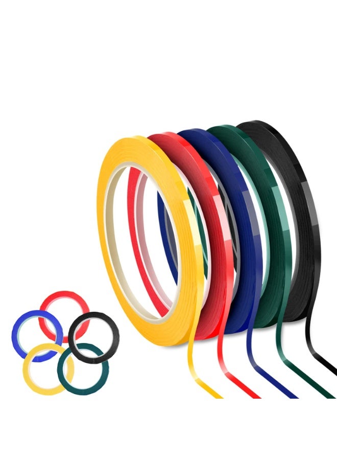 SUNSAR 10 Rolls 3 mm Pinstripe Tape, 5 Colors Graphic Grid Marking Tape, Dry Erase Board Tape, Chart Tape, White Board Tape Lines - Image 1