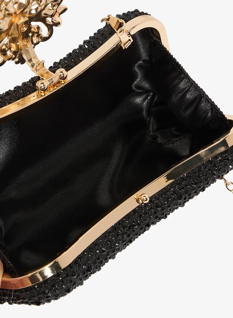 Khizana Black Black Detailed Diamonte Embellished Bag for Women | Best Price UAE