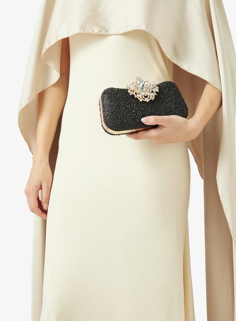 Khizana Black Black Detailed Diamonte Embellished Bag for Women | Best Price UAE