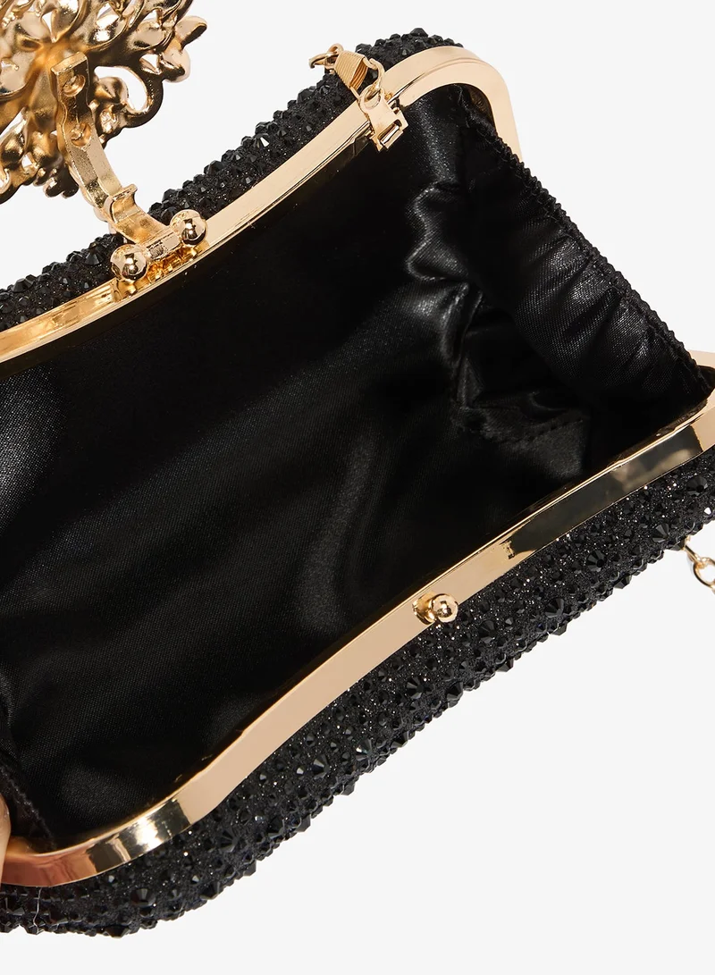 Khizana Black Black Detailed Diamonte Embellished Bag for Women | Best Price UAE
