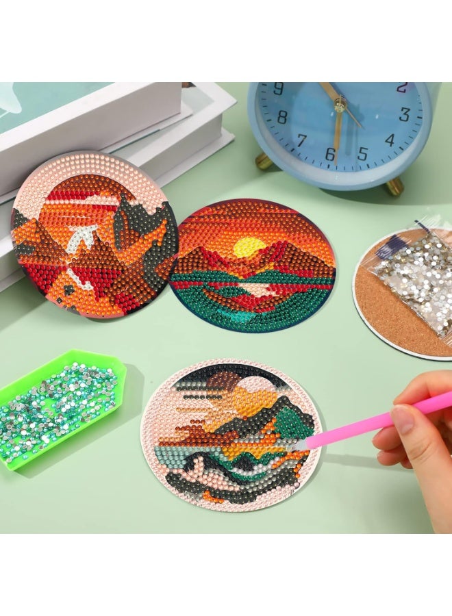 Bukela DIY Diamond Painting Coasters Kit with Holder, 8 Pcs Includes Tools Accessories, Perfect Craft Project for Families DIY Enthusiasts, Enhances Decor Practical Use in Any Setting - Image 4