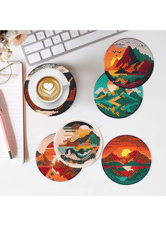 Bukela DIY Diamond Painting Coasters Kit with Holder, 8 Pcs Includes Tools Accessories, Perfect Craft Project for Families DIY Enthusiasts, Enhances Decor Practical Use in Any Setting - Image 5