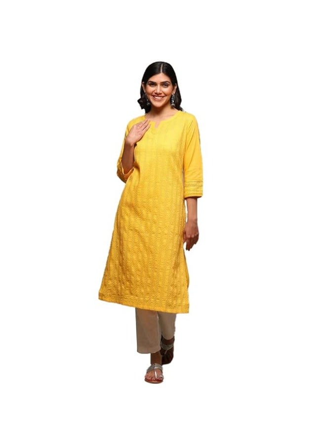 BIBA Women Cotton Regular Fit Straight Kurta 4xl - Image 1