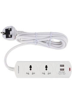Olsenmark Olsenmark 2 Way Universal Power Extension Socket With 2 USB 2.1A, 3M Cable 13A  - Image 1
