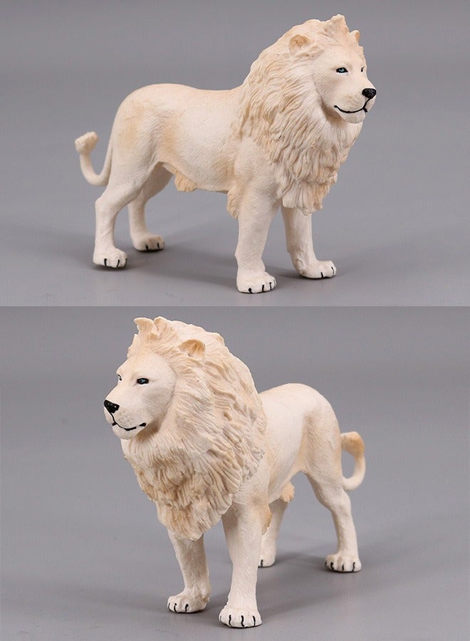 Children'S Animal Toy Lion Animal Statue, Realistic Animal Figurines, Wild New White Lion, Animal Growth Cycle Biological Model, Children'S Puzzle Toy, Learning Gifts  - Image 2