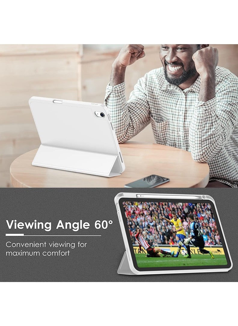 Theodor حافظة حماية لجهاز iPad 10th Gen 10.9 2022، غطاء ذكي رفيع مع حامل قلم وحامل ثلاثي الطيات، رمادي فاتح  - Image 5