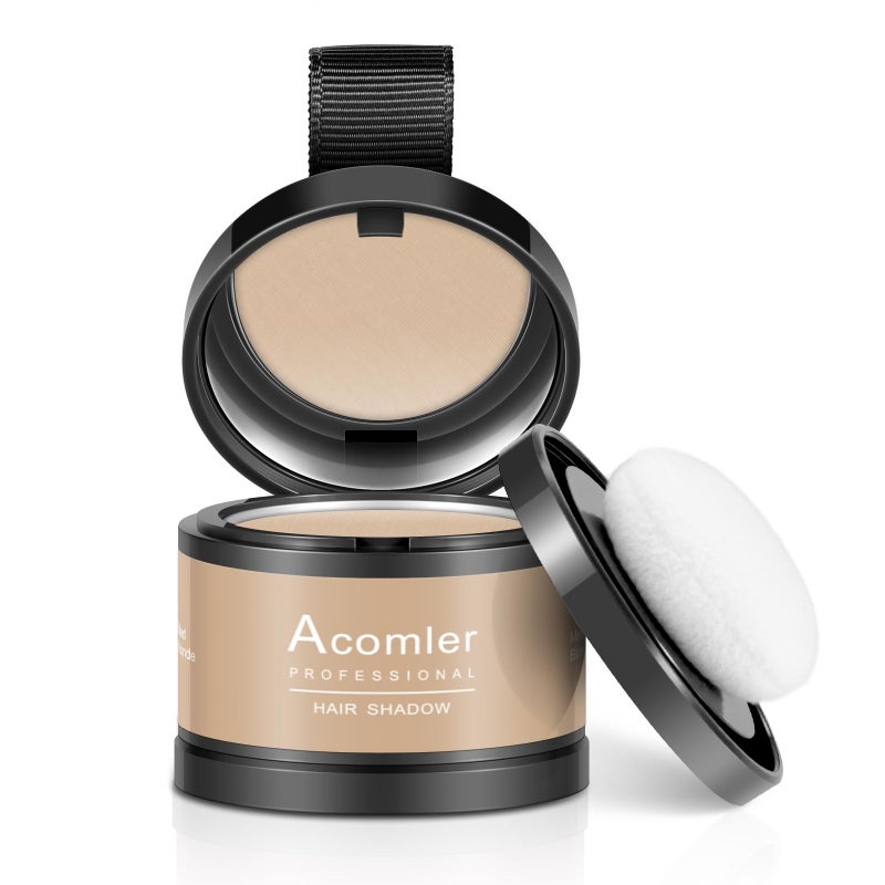Acomler Instantly Root Cover Up Hairline Shadow Powder,Root Touch Up Hair Color Powder,Medium Blonde for Thinning Hair,Grey Hair Coverage for Women Men with Eyebrow,Beard Line,Bald Spot(Medium Blonde) - Image 3