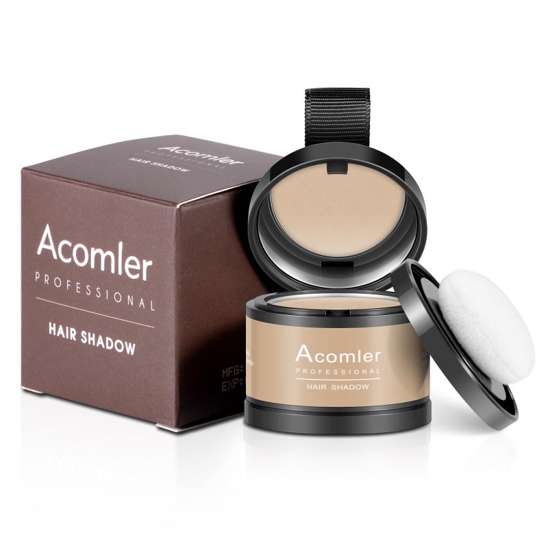 Acomler Instantly Root Cover Up Hairline Shadow Powder,Root Touch Up Hair Color Powder,Medium Blonde for Thinning Hair,Grey Hair Coverage for Women Men with Eyebrow,Beard Line,Bald Spot(Medium Blonde) - Image 2