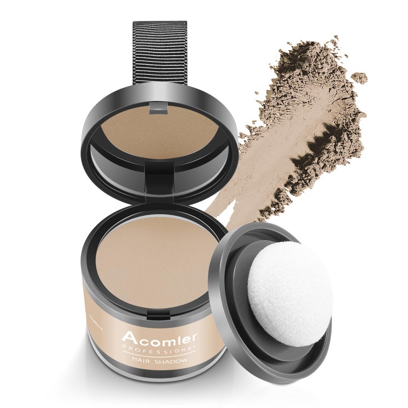 Acomler Instantly Root Cover Up Hairline Shadow Powder,Root Touch Up Hair Color Powder,Medium Blonde for Thinning Hair,Grey Hair Coverage for Women Men with Eyebrow,Beard Line,Bald Spot(Medium Blonde) - Image 1