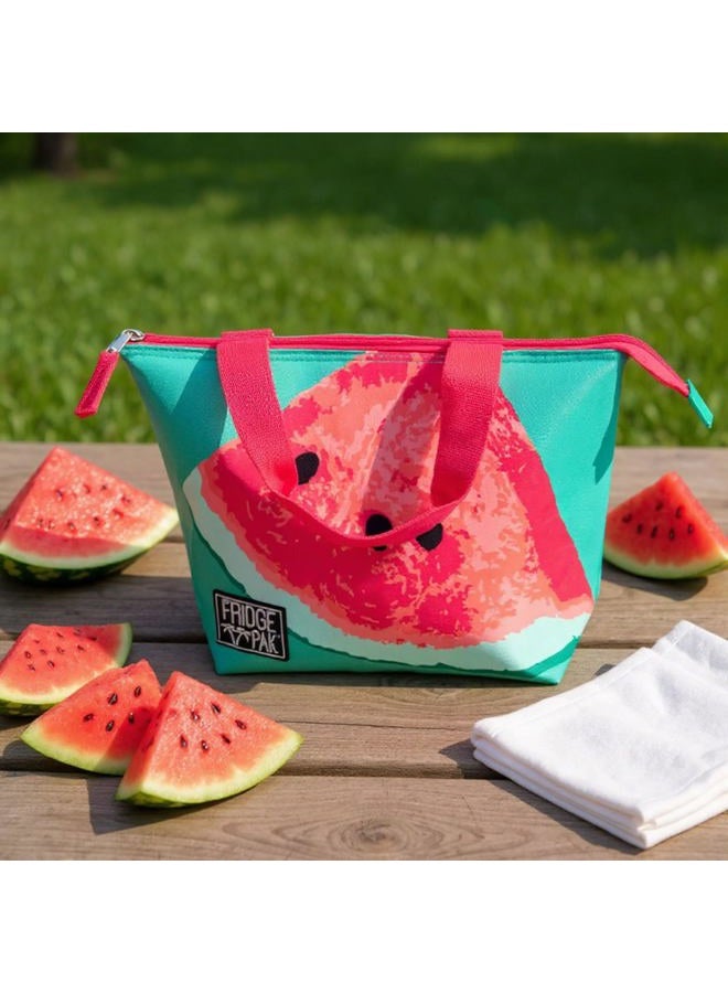 Fridge Pak Tropical Lunch Tote Bag Fruit Lunch Bag for Women Insulated Cooler Bags for Beach, Food, Groceries (Watermelon Slice Tote) - Image 4