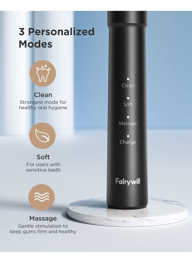 Fairywill E11 Sonic Electric Toothbrush with 8 Bursh Heads Travel Case - Image 2