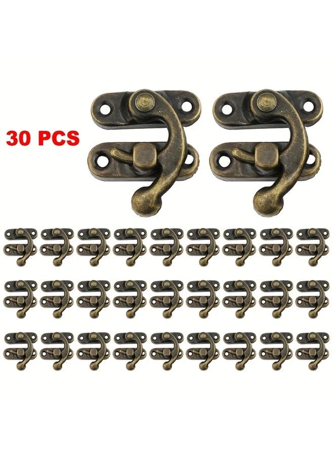 30pcs Antique Bronze Padlock Hasp Hooks Vintage Medieval Style Hardware - Image 1