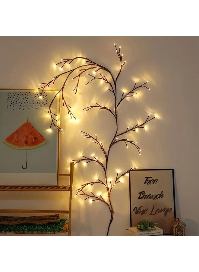 96LEDs Warm White Fairy Vine Light 8 Modes Remote USB Flexible DIY Tree Decoration - Image 5