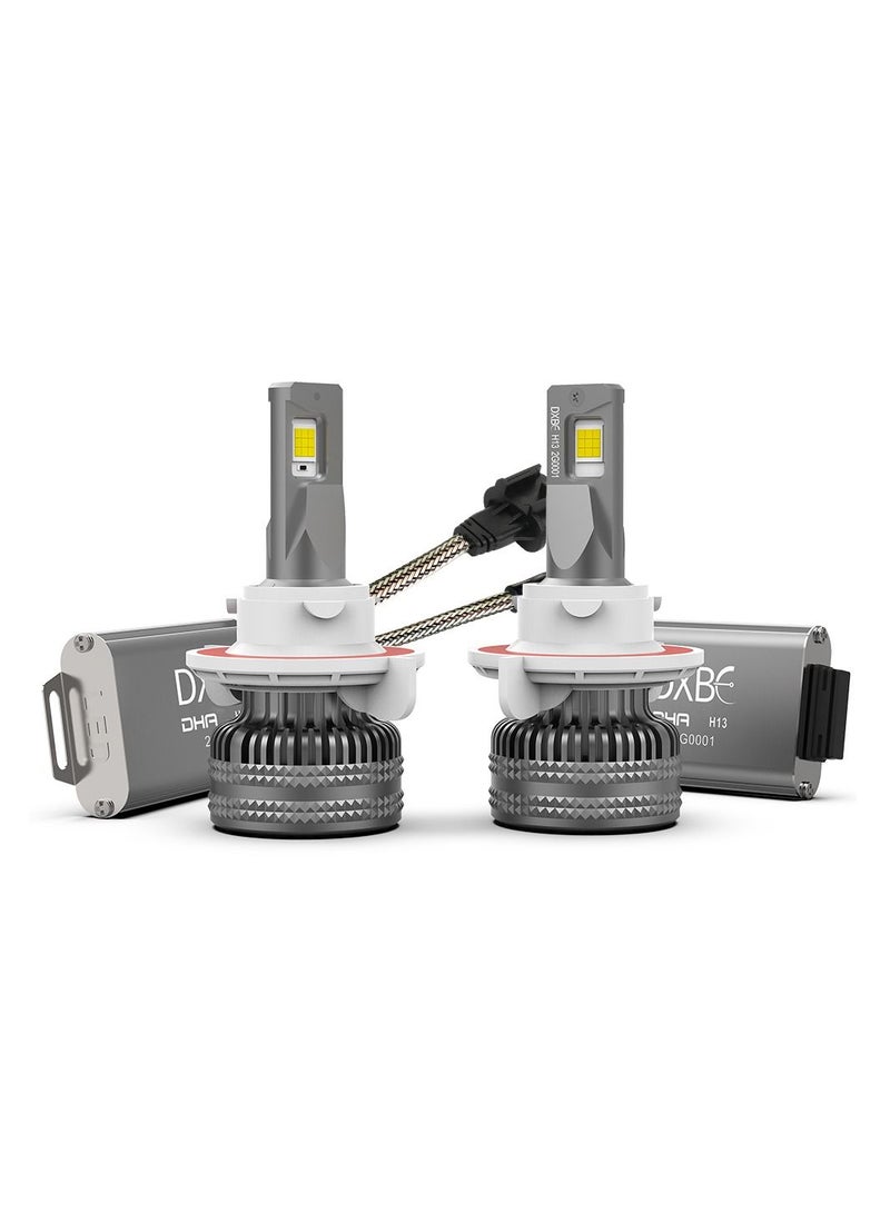 DXB-C H13/9008 100W 12.000LM SET 6500K LED Car Headlights 300% Brightness New 6500K Cool White Bulb High Beam and Low Beam Pack of 2 - Image 2