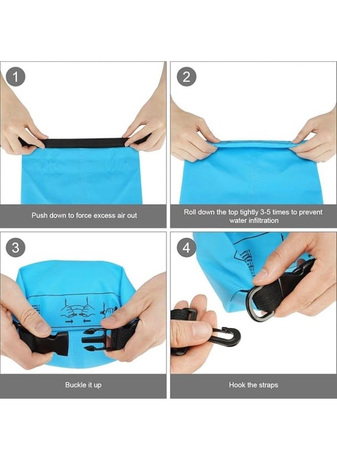 Plankzone Waterproof Dry Bag Roll Top Compression Sack, 10L,Blue, Lightweight, Foldable, with Floating Waterproof Phone Pouch, for Kayaking, Beach, Rafting, Boating, Hiking, Camping, Fishing - Image 4