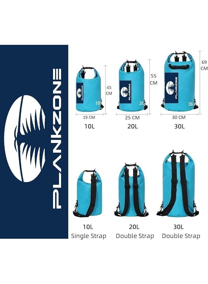 Plankzone Waterproof Dry Bag Roll Top Compression Sack, 10L,Blue, Lightweight, Foldable, with Floating Waterproof Phone Pouch, for Kayaking, Beach, Rafting, Boating, Hiking, Camping, Fishing - Image 3