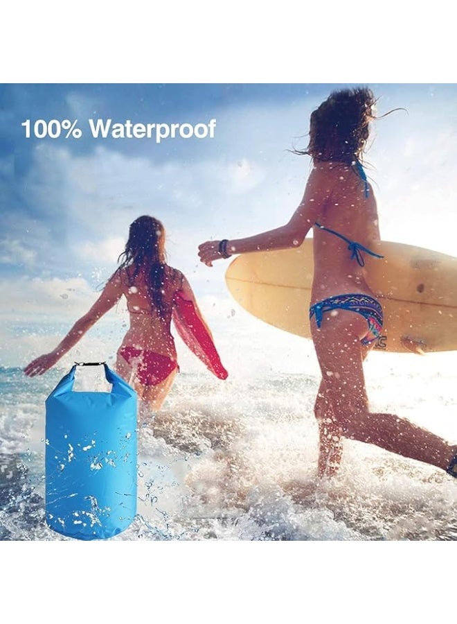 Plankzone Waterproof Dry Bag Roll Top Compression Sack, 10L,Blue, Lightweight, Foldable, with Floating Waterproof Phone Pouch, for Kayaking, Beach, Rafting, Boating, Hiking, Camping, Fishing - Image 2