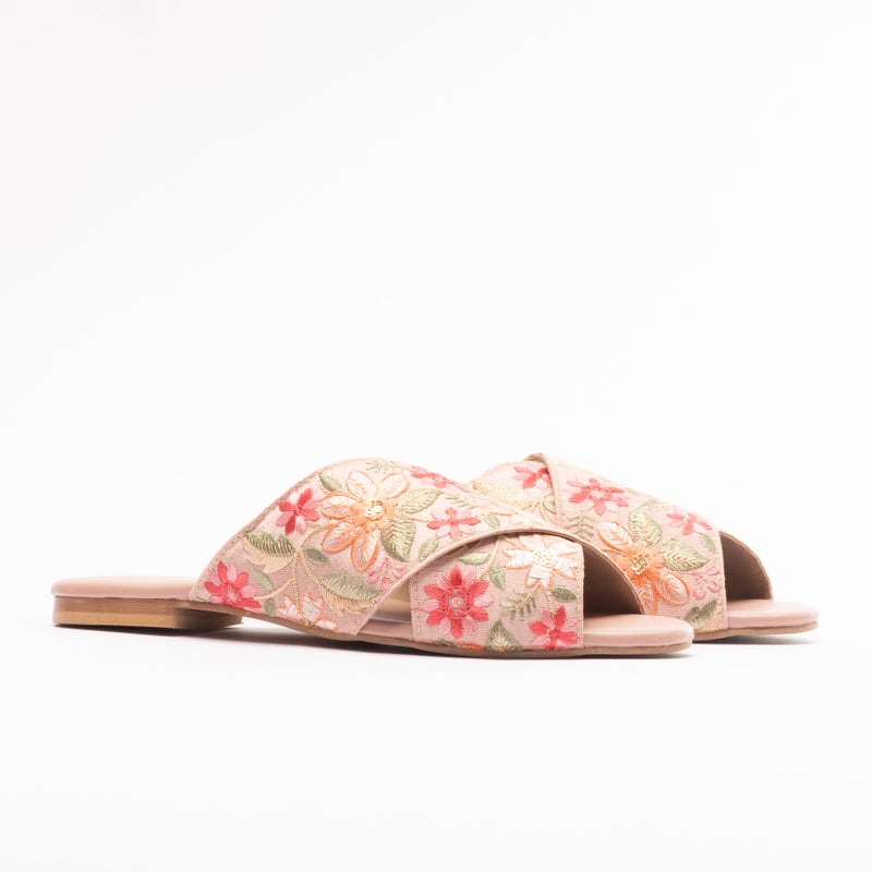 Crystalicious Rose Lace Women Flat Handcrafted by Artisticas Eco-Friendly Elegance with Embroidery All-Day Comfort - Image 3