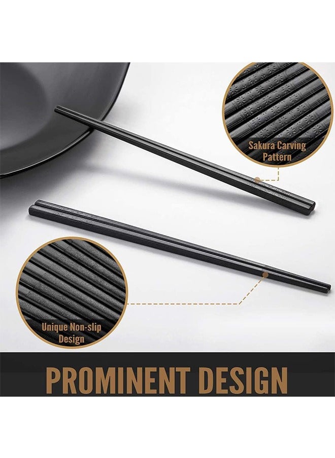 10 Pairs Fiberglass Chopsticks - Reusable Chopsticks Dishwasher Safe