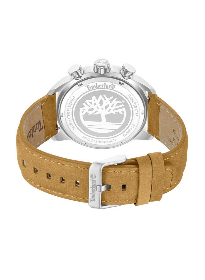 Timberland Men Henniker II Black Dial Leather Strap Chronograph Watch 44mm - Image 3