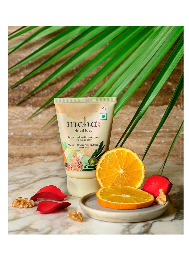 moha Scrub Soap and Face Scrub 100g Combo Blend Of Walnut Orange Peel and Oilve Oil for Skin Brightening Exfoliate Face For All Skin Typm - Image 2