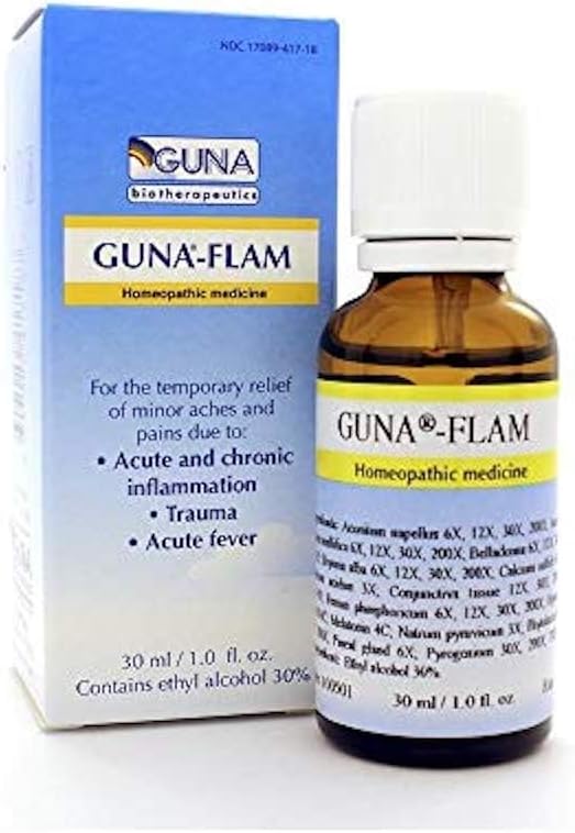 Guna Flam Homeopathic Temporary Relief of Acute Fever, Minor Aches and Pains - 1 Ounce