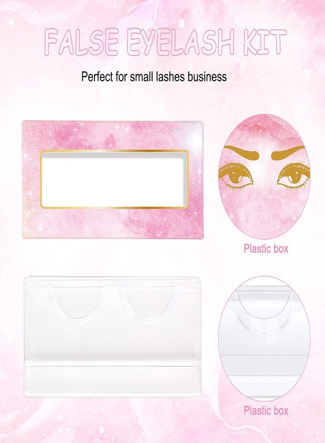 MAGEFY 175 Pieces Lash Packaging Wholesale, Include 30 Empty Eyelashes Packaging Box, 30 False Lash Trays, 15 Eyelash Tweezers and 100 Eyelash Brush Mascara Wands Disposable (Pink) - Image 4