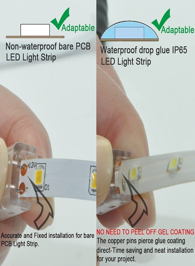 protium L Shape LED Connectors for Strip Lights, Right Angle Corner LED Strip Connectors, Solderless LED Light Strip Adapter for Single Color Tape Lights (for 2 Pin 10mm Single Color Strip Lights), 5 Pcs - Image 5