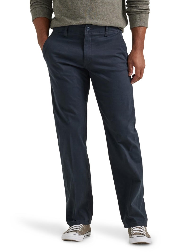 Lee Men's Extreme Motion Flat Front Regular Straight Pant Navy 32W x 32L - Image 1