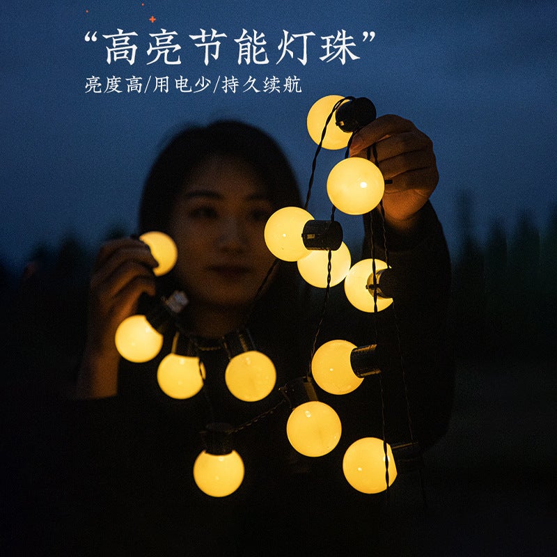Cross-border hot sale LED large ball light string outdoor decoration camping light male and female plug waterproof light string camping String Light - Image 4