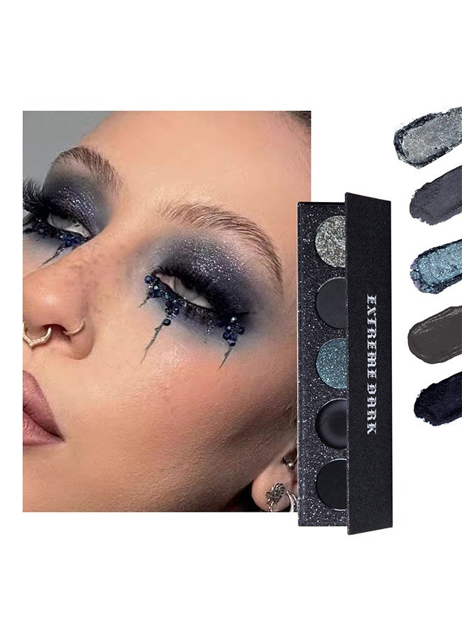 maffick Extreme Dark-5 Color Eyeshadow Palette,Matte & Shimmery Eyeshadow for High-Definition Eye Makeup,Waterproof, Sweat Resistant,Long-lasting #01 - Image 2