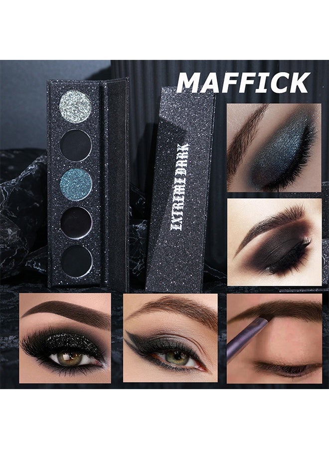 maffick Extreme Dark-5 Color Eyeshadow Palette,Matte & Shimmery Eyeshadow for High-Definition Eye Makeup,Waterproof, Sweat Resistant,Long-lasting #01 - Image 4