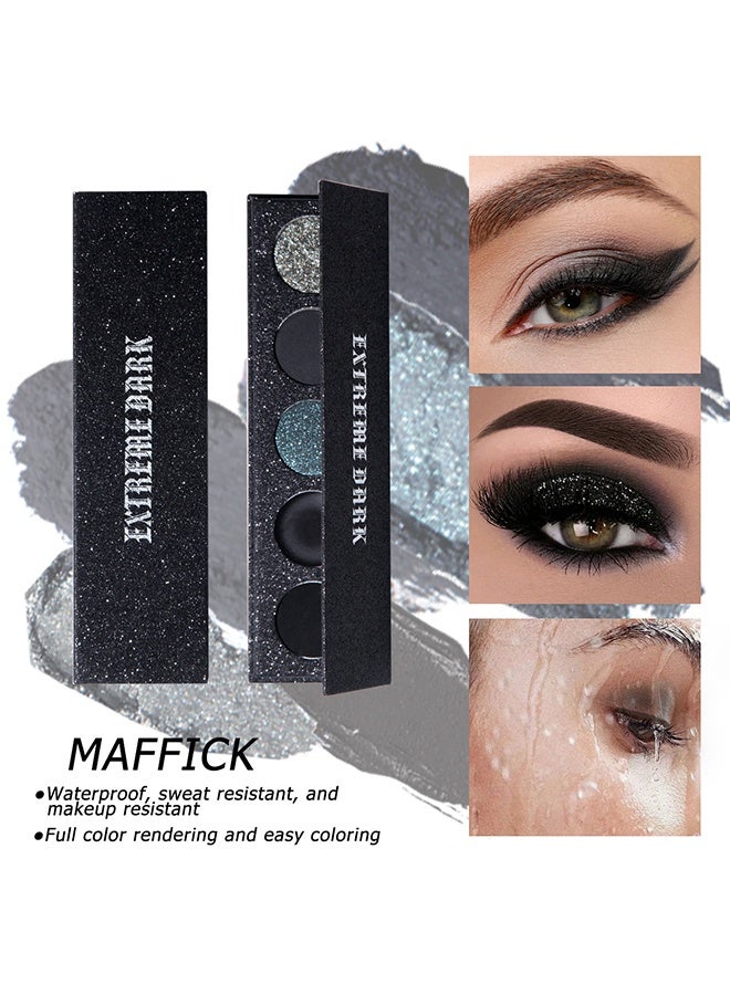 maffick Extreme Dark-5 Color Eyeshadow Palette,Matte & Shimmery Eyeshadow for High-Definition Eye Makeup,Waterproof, Sweat Resistant,Long-lasting #01 - Image 5