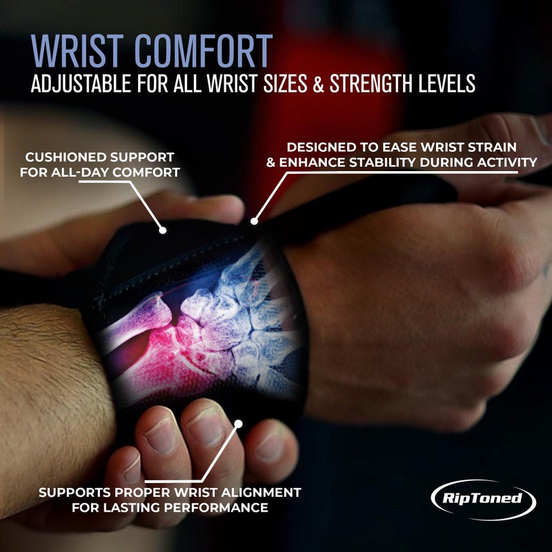Rip Toned Wrist Wraps for Weightlifting â€“ USPA & USAPL Approved 18" Wrist Straps for Powerlifting â€“ Adjustable, Durable Gym Wraps with Thumb Loop â€“ Maximum Support for Men & Women â€“ Black-White Stiff - Image 3