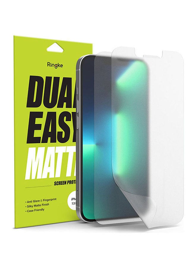 NIBEMINENT Pack Of 2 Dual Easy Matte Screen Protector For Apple iPhone 13 Pro Max, Protection, Anti-Fingerprint, Anti-Glare Protective Film Clear  - Image 1