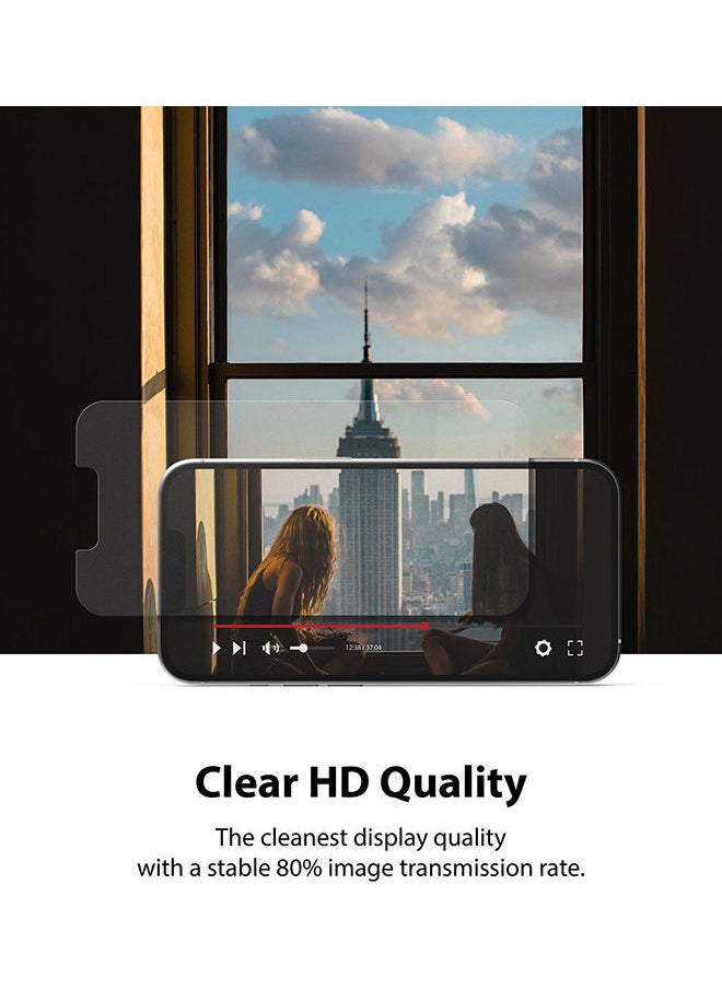 NIBEMINENT Pack Of 2 Dual Easy Matte Screen Protector For Apple iPhone 13 Pro Max, Protection, Anti-Fingerprint, Anti-Glare Protective Film Clear  - Image 3