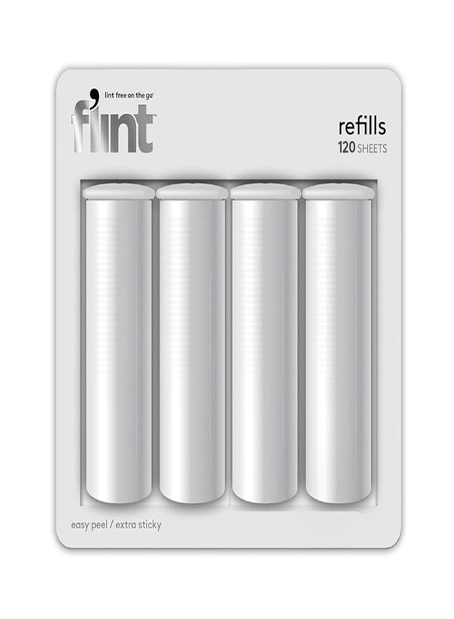 Flint Original Lint Roller Refill, Extra Sticky, Compatible with Flint Retractable Lint Roller, Lint Rollers for Pet Hair Extra Sticky Refill - Pack of 4 - Image 1