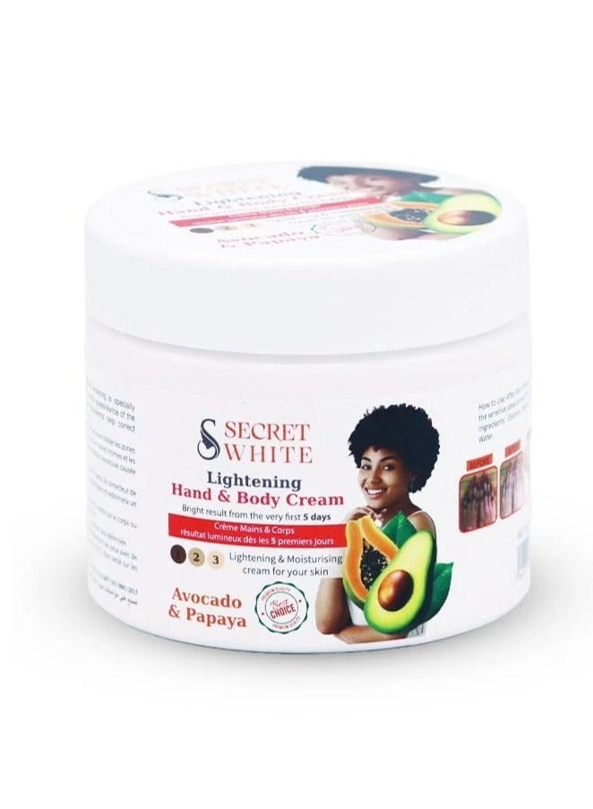 سيكريت وايت مجموعة كريم تفتيح اليدين والجسم بالأفوكادو والبابايا 360 مل وغسول تفتيح الوجه بالأفوكادو والبابايا 125 مل - Image 3