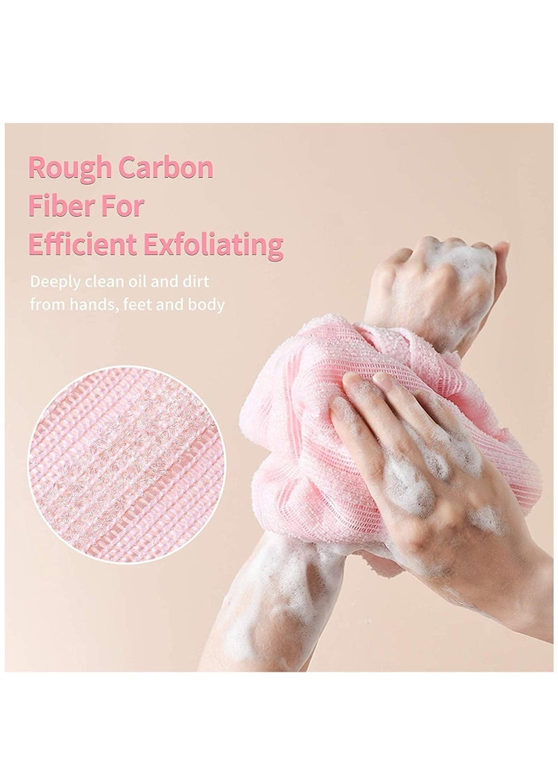 Exfoliating Washcloth Towel - Body Scrubber, Loofah Wash Sponge Korean  Japanse African Soft + Rough Back Scrubber for Senstive and Skin - Image 4