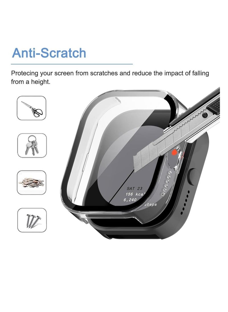 ماركة غير محددة - Case Compatible with CMF by Nothing Watch Pro, Full Coverage Slim Hard Case Protective Bumper Built-in Tempered Glass Screen Protector Shell for CMF by Nothing Watch Pro (Transparent) - Image 1